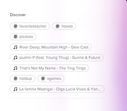 bài hát/âm thanh xu hướng trên tiktok
