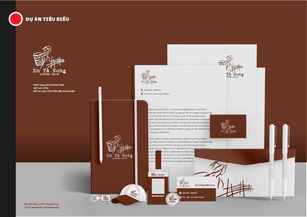 Mẫu bộ nhận diện thương hiệu do CARA thiết kế